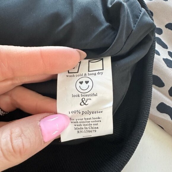 AMPERSAND AVE Leopard Print Bomber Jacket Size Medium - Picture 7 of 7